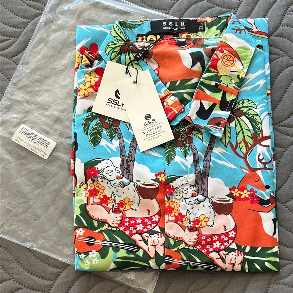 Men's Tropical Blue Casual Shirt